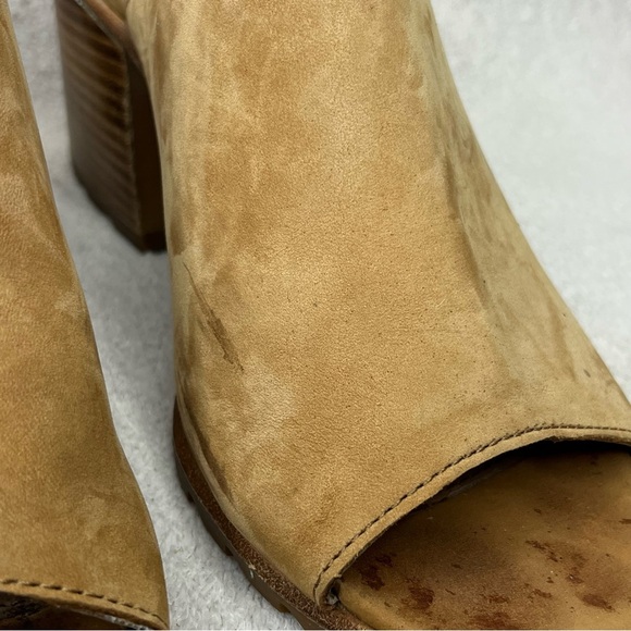 Sorel Nadia Block Heel Open Toe Slingback Mules-Tan Nubuck-Women’s 10-Classic - Picture 8 of 13